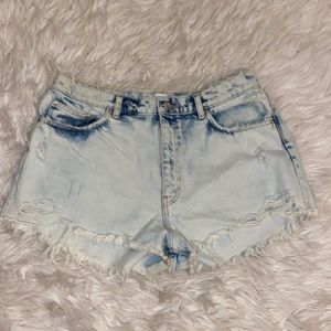 Zara distressed high waist shorts